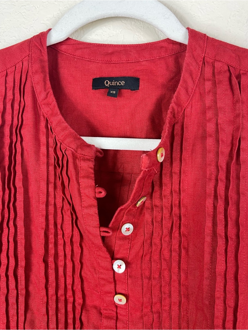 Quince 100% European Linen Sleeveless Swing Dress Chile Red Size XS - Picture 7 of 10